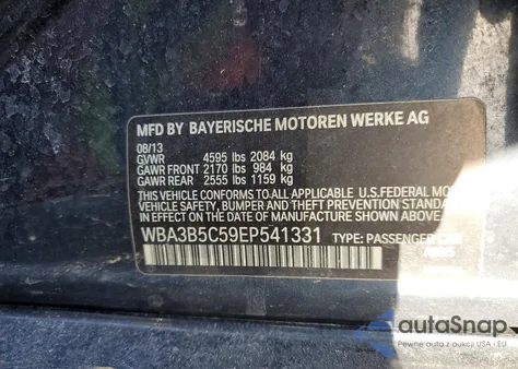 2014 BMW 328 Xi Sulev z USA, uszkodzony, nr VIN WBA3B5C59EP541331